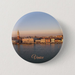 Venice - Italy at sunset travel 6 Cm Round Badge