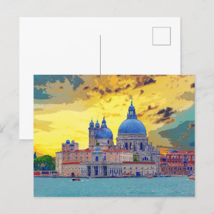 Venice Italy Basilica Church Waterway #16 Postcard