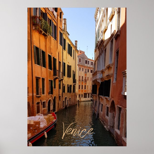 Venice Italy Canal Buildings Travel Poster (Front)