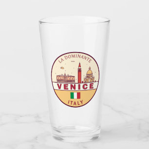 Venice Italy City Skyline Emblem Glass