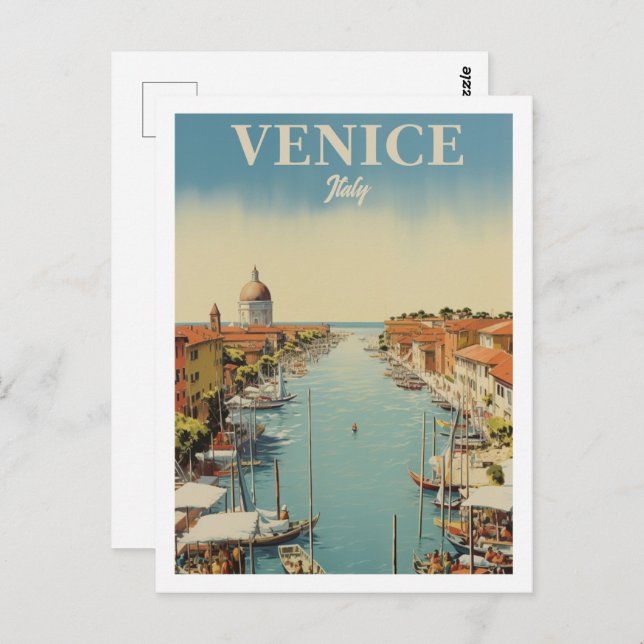 Venice Italy Famous Vintage Travel Place Postcard (Front/Back)
