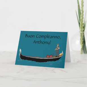 Venice, Italy Gondola and Gondolier Birthday Card