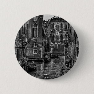 Venice italy gondola boat canal 6 cm round badge