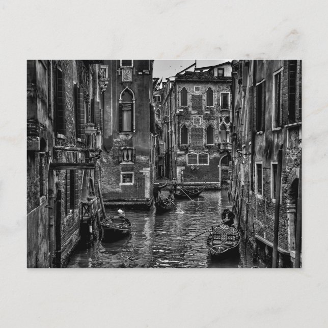 Venice italy gondola boat canal postcard (Front)