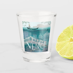 venice Italy Gondola travel vacation retro post   Shot Glass