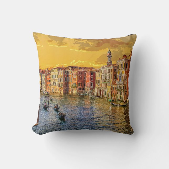 Venice Italy Gondola Waterway Building #15 Cushion (Front)