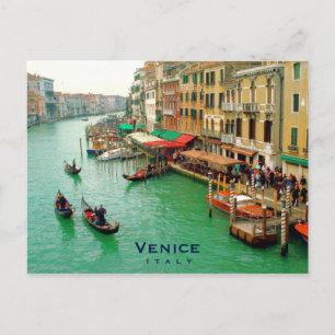 Venice, Italy - Gondolas On Grand Canal Postcard