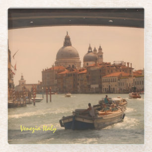 Venice Italy Grand Canal Vintage Glass Coaster