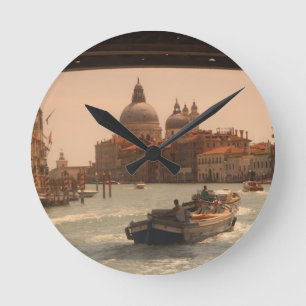 Venice Italy Grand Canal Vintage  Round Clock
