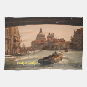 Venice Italy Grand Canal Vintage Tea Towel