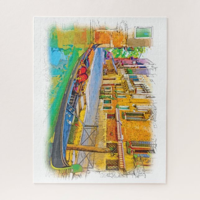 Venice Italy Hand Drawn Landscape Jigsaw Puzzle (Vertical)