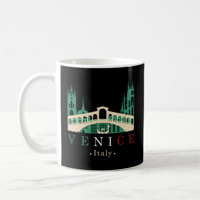 Venice Italy Iconic Gondola Rialto Bridge Ponte Di Coffee Mug (Left)