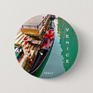 Venice, Italy (IT) - Gondola Station 6 Cm Round Badge