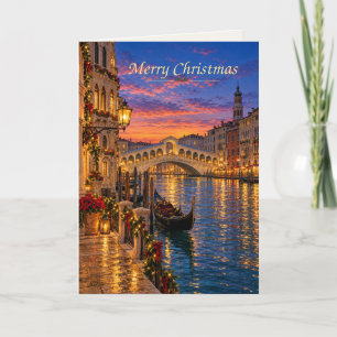 Venice Italy Merry Christmas Holiday Card