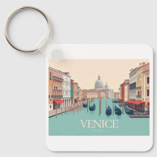 Venice Italy Pastel Travel Design Key Ring