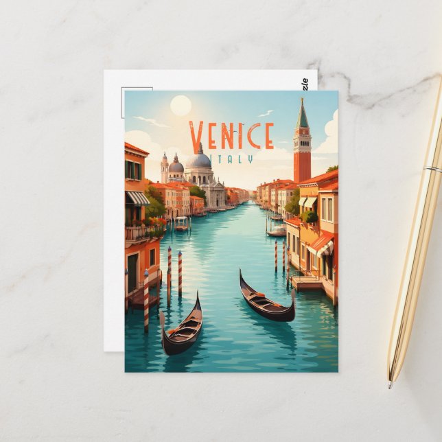 Venice Italy Postcard (Front/Back In Situ)