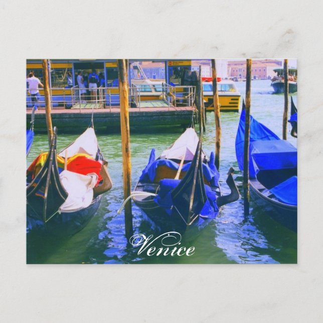 Venice Italy Postcard Post Card Gondolas (Front)