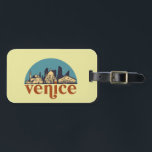Venice Italy Retro City Skyline Cityscape Art Luggage Tag<br><div class="desc">Vintage and retro city design with beautiful skyline, tourist attraction and cityscape art. Cool skyscraper and building silhouette illustration merchandise for tourist and traveller. Perfect as souvenir to bring back home when travelling. Save the memory of your travel and vacation with family and friends. Background colour can be customised to...</div>