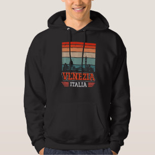 Venice Italy Retro Vintage Sunset Skyline Venezia Hoodie