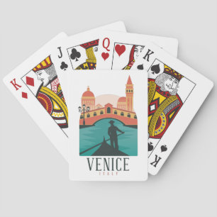 Venice Italy Retro Vintage Travel Gondola Playing Cards