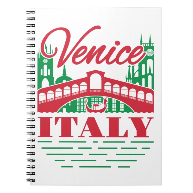 Venice Italy Rialto Bridge Italian Travel Notebook (Front)