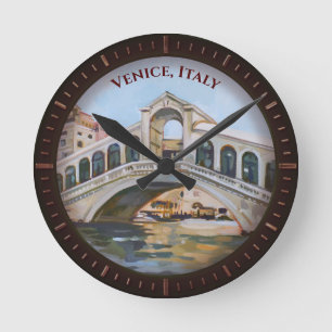 Venice, Italy - Rialto Bridge Round Clock
