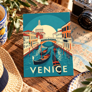 Venice Italy Rialto Bridge Vintage  Postcard