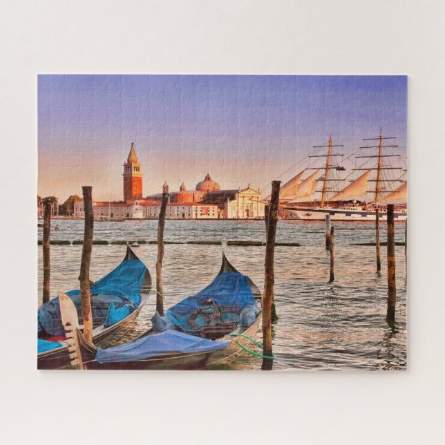 Venice, Italy Sail Boat with Gondolas Jigsaw Puzzle (Horizontal)