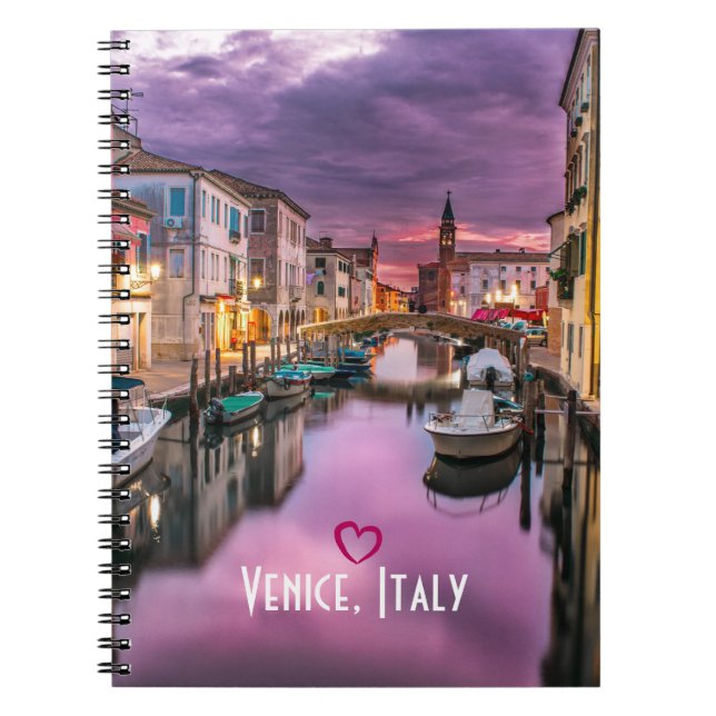 Venice, Italy Scenic Canal & Venetian Architecture Notebook (Front)