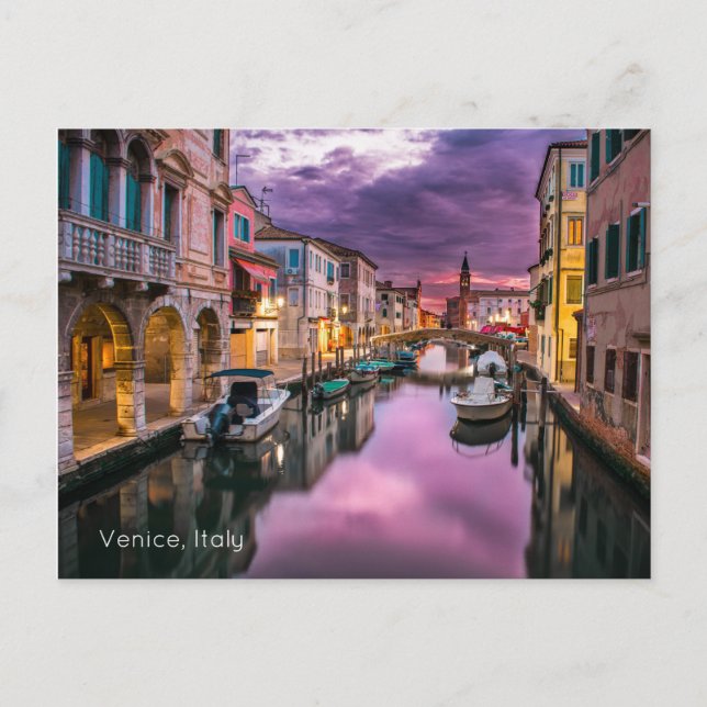 Venice, Italy Scenic Canal & Venetian Architecture Postcard (Front)