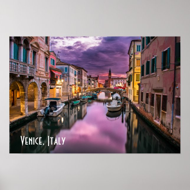 Venice, Italy Scenic Canal & Venetian Architecture Poster (Front)