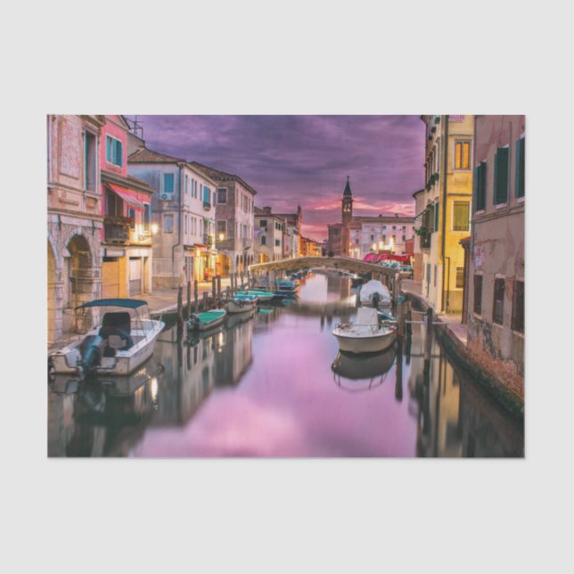 Venice, Italy Scenic Canal & Venetian Architecture Tissue Paper (Front)