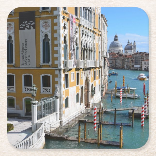 Venice Italy Square Paper Coaster (Front)