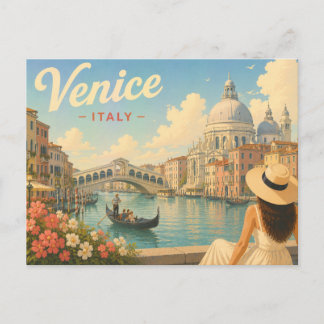Venice, Italy - The Lady in the Hat Travel  Postcard