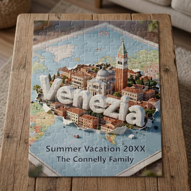 Venice Italy Travel Map Venezia Family Vacation Jigsaw Puzzle (Creator Uploaded)