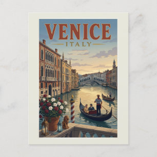 Venice Italy Travel Poster Postcard
