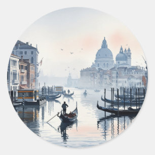 Venice Italy Travel Souvenir Watercolor Classic Round Sticker