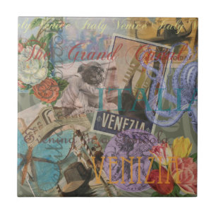 Venice Italy Travel Vintage Pretty Colourful Art Ceramic Tile