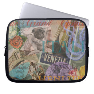 Venice Italy Travel Vintage Pretty Colourful Art Laptop Sleeve