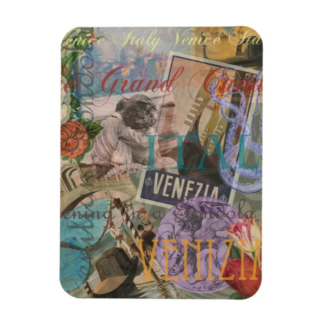 Venice Italy Travel Vintage Pretty Colourful Art Magnet (Vertical)