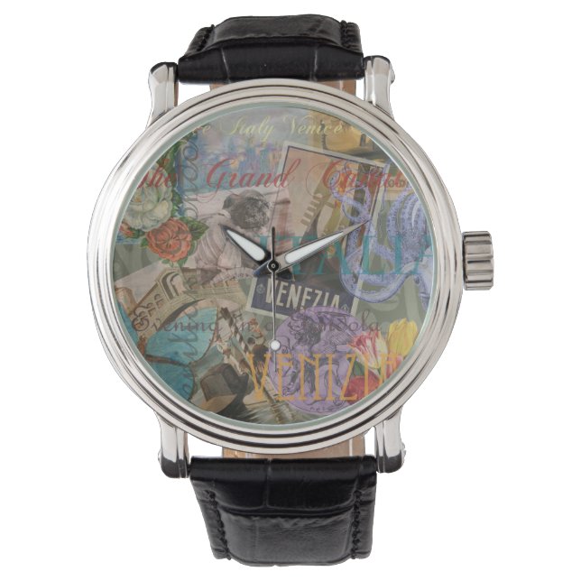 Venice Italy Travel Vintage Pretty Colourful Art Watch (Front)
