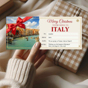 Venice Italy Trip Christmas Reveal Gift Card