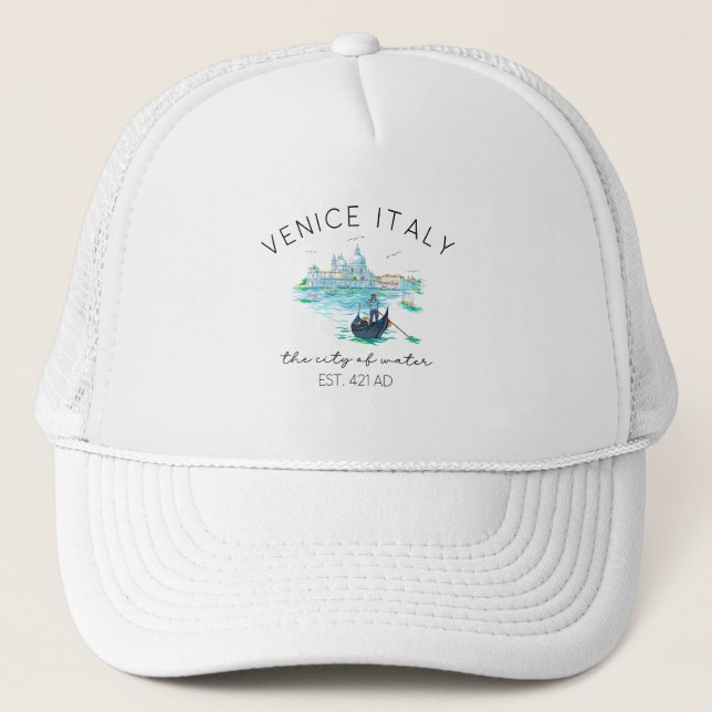Venice Italy Vacation Souvenir Trucker Hat (Front)