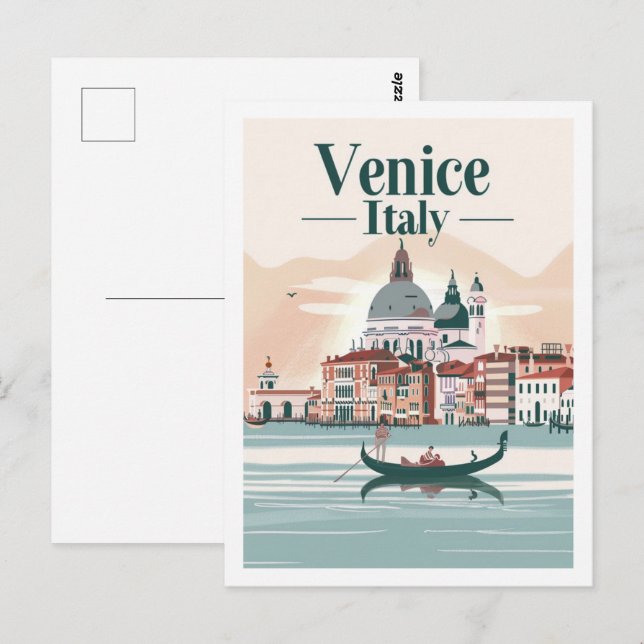 Venice Italy Vintage Famous Travel Place Postcard (Front/Back)