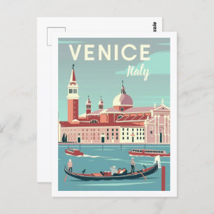 Venice Italy Vintage Famous Travel Place Postcard