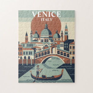 Venice Italy Vintage Travel Gondola Canal Jigsaw Puzzle