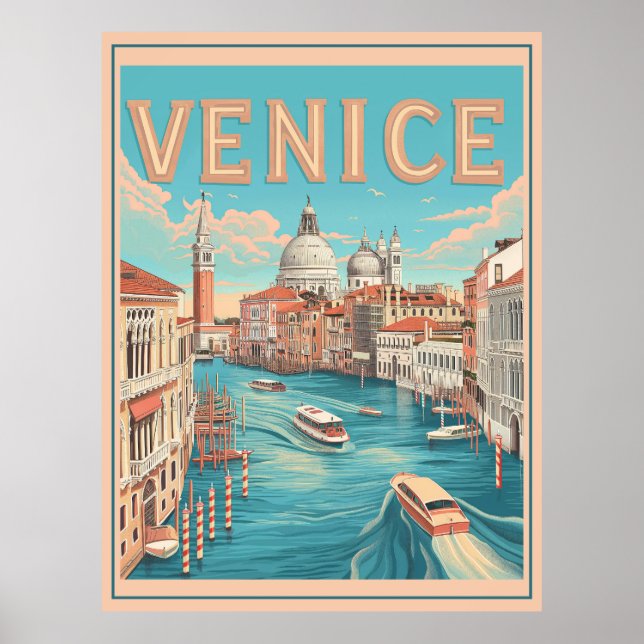 Venice, Italy Vintage Travel Poster (Front)