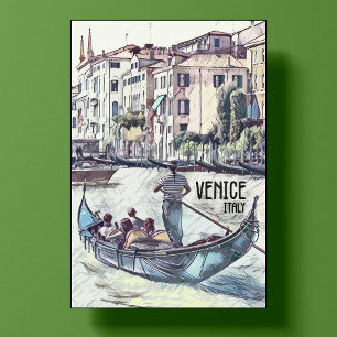 Venice Italy Vintage Travel Retro Postcard Art Poster