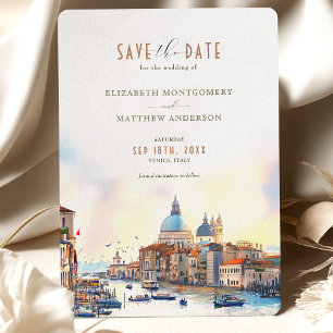 Venice Italy Waterfront Save the Date  Invitation