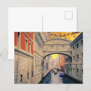 Venice Italy Waterway Gondola Building #12  Postcard